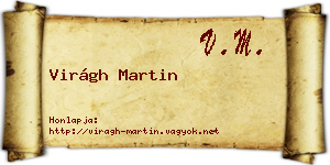 Virágh Martin névjegykártya